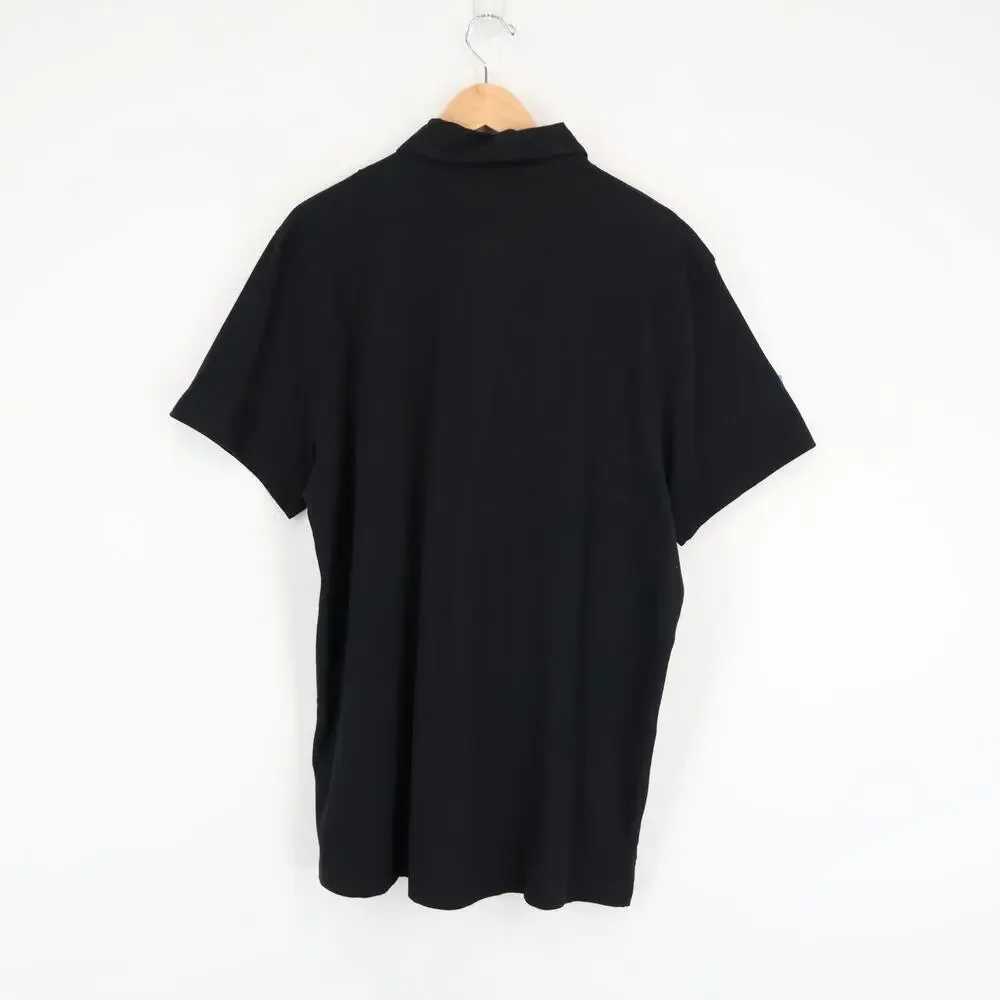 J.Crew Slim Sueded Cotton Polo Shirt Black Size XL NWT